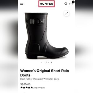 Hunter W 10 Original Short Rain Boots - Black